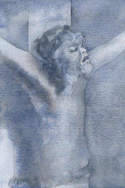 Bir Palm Pazar ruhumda gördüm Rabbimizin çarmıhtan gelen korkunç çığlığını 2000 (kağıt üzerinde w/c) by Elizabeth Wang