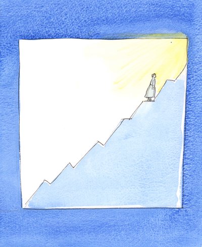 Cennete doğru ilerlememiz bir satış grafiği gibi olabilir, 2003 (kağıt üzerinde w/c) by Elizabeth Wang