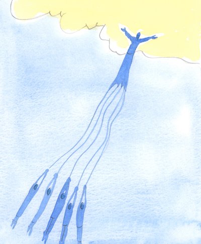 İnsanlara iyi bir örnek ve Cennete gitmiş olanların duaları ile güçlü bir şekilde yardım edilebilir ve Cennete doğru çekilebilir, 2003 (kağıt üzerinde w/c) by Elizabeth Wang