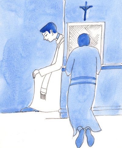 Rahipler, insanları günahlarından tövbe etmeye davet eden Mesih gibi olmalıdır, 2003 (kağıt üzerinde w/c) by Elizabeth Wang