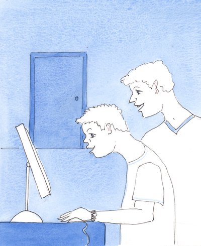 Düşüşten bu yana, insanoğlu bazen gereksiz bilgi arzusuna teslim olmuştur, 2005 (kağıt üzerine suluboya) by Elizabeth Wang