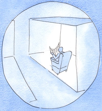 Bir başkasıyla namaz kılarken kalbini açmayan, kapısından içeri bakıp da selam vermek için ayağa kalkmayan adama benzer, 2003 (kağıt üzerinde w/c) by Elizabeth Wang
