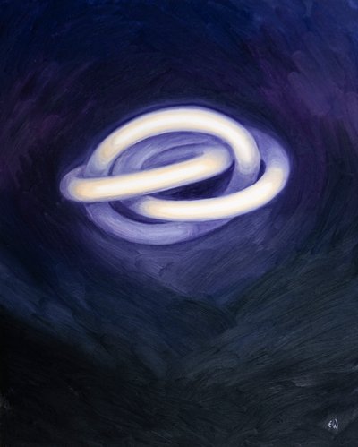 Kutsanmış Üçlü Birlik, üçlü bir ışık, ihtişam, daimi zevk ve yüceltme halkası gibi Sonsuzlukta yaşıyor, 2003 (gemideki petrol) by Elizabeth Wang