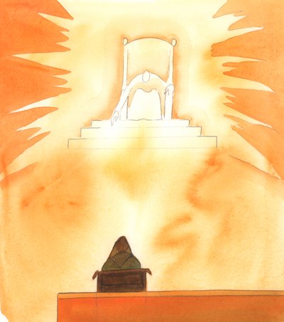 Baba, kendimiz ve diğer insanlar için yardım dualarımızı hevesle dinler, 2005 (kağıt üzerine suluboya) by Elizabeth Wang