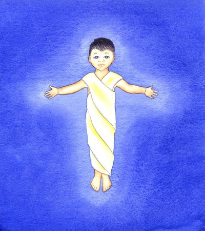 Bebek İsa, 2001 (kağıt üzerinde w/c) by Elizabeth Wang