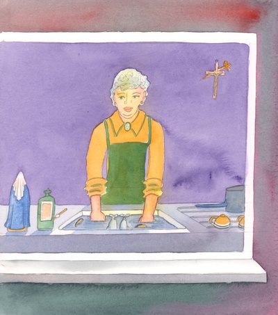 Rab bizden Cennetin umudunu canlı tutmamızı istiyor, 2004 (kağıt üzerinde w/c) by Elizabeth Wang