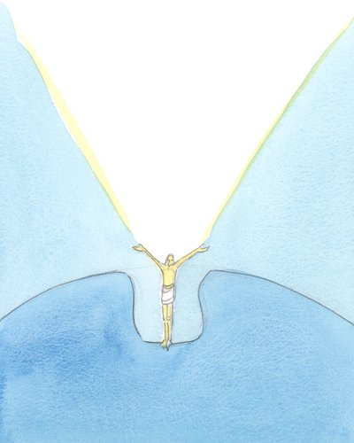 Başı dertte olan erkekler için en iyi arabulucu başka bir adamdır, 2002 (kağıt üzerinde w/c) by Elizabeth Wang
