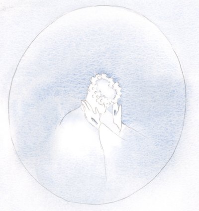 Kendi arzularımıza ne kadar az bağlanırsak, Mesih bizi kendi erdemlerini ve güzelliğini o kadar kolay giydirebilir., 2001 (kağıt üzerinde w/c) by Elizabeth Wang