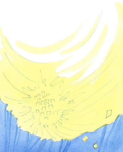 Cennete girenler sanki yabancı bir ülkedeymiş gibi güzellik heyecanı ve yenilik bulurlar, 2003 (kağıt üzerinde w/c) by Elizabeth Wang