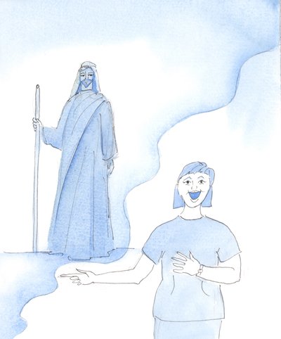 Aziz Paul Tanır mıydı?, 2003 (kağıt üzerinde w/c) by Elizabeth Wang