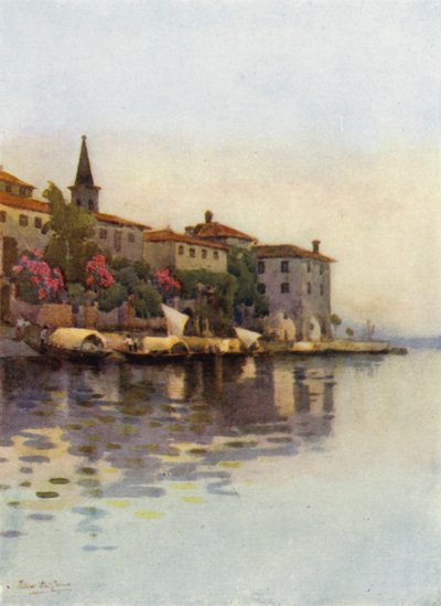 Gri Bir Sabah, Lago Maggiore (renkli taş) by Ella Du Cane