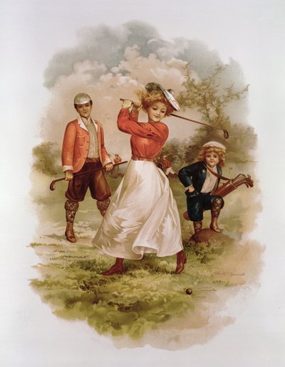 Golf (kromolitho) by Ellen Hattie Clapsaddle