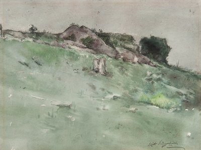 Gray Rock (karton üzerine monte edilmiş kağıt üzerine sulu boya) by Elliott Daingerfield