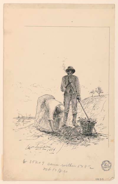 Nehir Kenarında Çalışan Kadın ve Erkek by Elliott Daingerfield