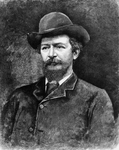 Algernon Charles Swinburne, bir fotoğraftan oyulmuş (gravür) (bw fotoğraf) by Elliott und Fry Studio