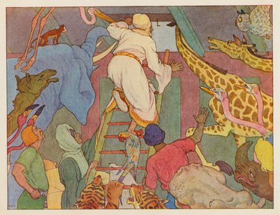 Nuh#39;un Gemisi: Karanın ilk görüşü (renkli litho) by Elmer Boyd Smith