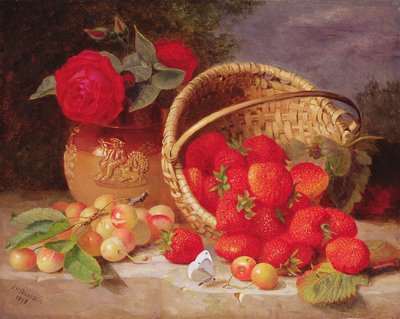 Çilek ve kiraz ile sepet natürmort, 1898 by Eloise Harriet Stannard