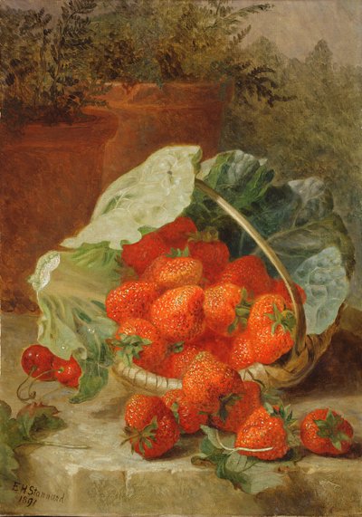ಎಲೆಕೋಸು ಎಲೆಯಲ್ಲಿ ಸ್ಟ್ರಾಬೆರಿಗಳು, 1891 ಟರ್ಕ್ by Eloise Harriet Stannard
