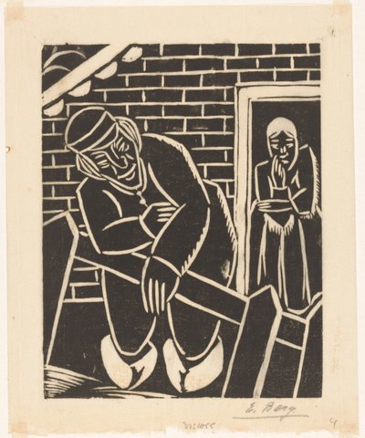 Çiftçi evinin önünde by Else Berg (signed by artist)