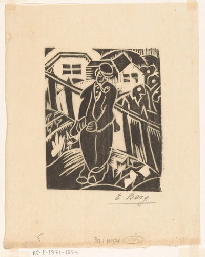 Adam sebze bahçesinde by Else Berg (signed by artist)