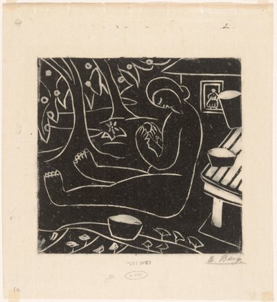 oturan kadın by Else Berg (signed by artist)