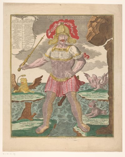 Daniel heykeli ve monarşilerin zaman çizelgesi Colossus Monarchicus Statua Danielis (nesnedeki başlık) by Emanuel Eichel