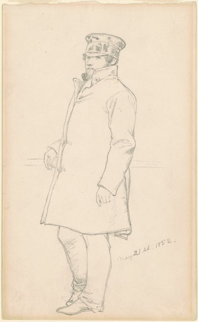 Şapkalı ve Paltolu Adam by Emanuel Gottlieb Leutze