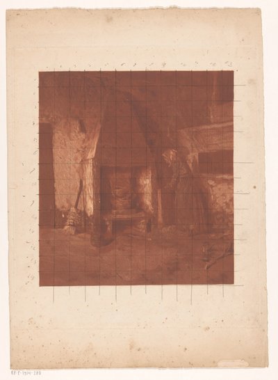Şöminenin yanında duran köylü kadın by Emanuel Samson van Beever