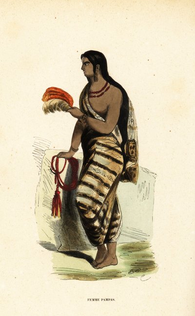 Pampa ovalarının kadını, Arjantin by Emeric Essex (after) Vidal