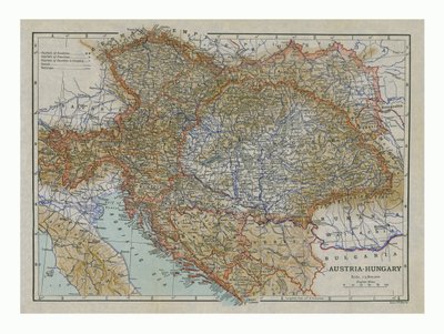Avusturya-Macaristan haritası, c1910s. by Emery Walker