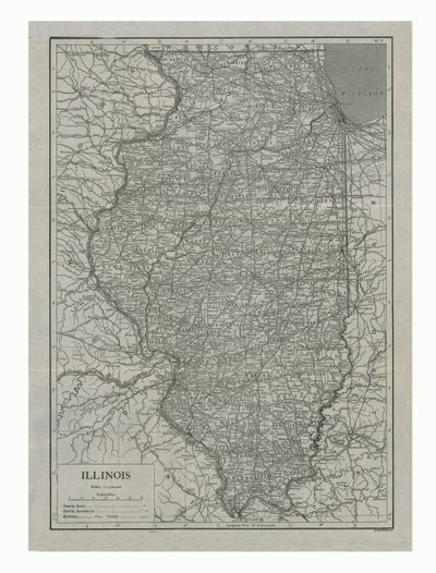 Illinois, ABD, c1910s haritası. by Emery Walker