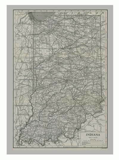 Indiana, ABD, c1900s Haritası by Emery Walker