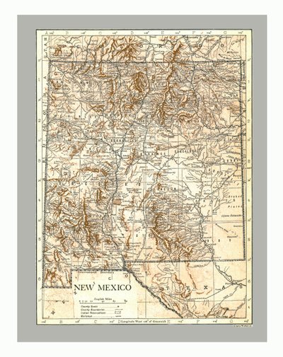 New Mexico haritası, 1900
