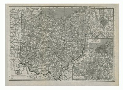 Ohio haritası, ABD, c1910s. by Emery Walker