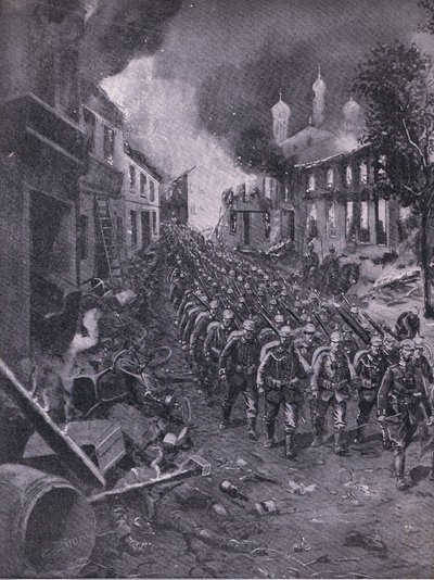 Brest-Litowski'nin Alman birlikleri tarafından işgali, The Illustrated History of the World War 1914-1915 pub'ından. tarafından Union Berlagsefellfchaft by Emil (after) Limmer