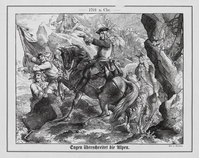 Savoy Prensi Eugene ve Avusturya ordusu Alpleri geçerken by Emil Eugen Sachsse