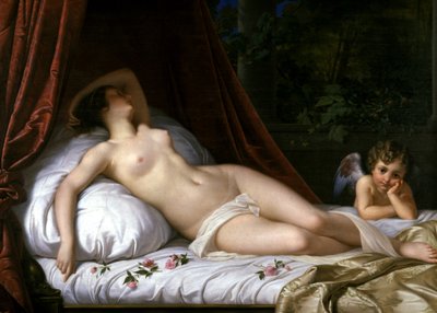 Aşk Tanrısı ile Yaslanmış Venüs, 1839 by Emil Jacobs