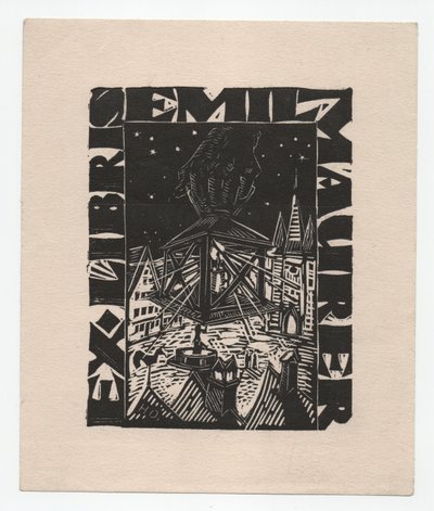 Ex Libris Emil Maurer (gravür) by Emil Maurer