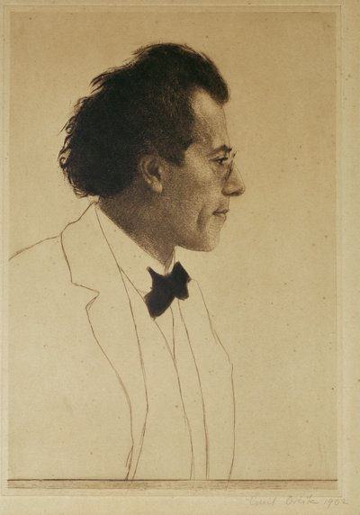 Gustav Mahler, besteci ve orkestra şefi by Emil Orlik