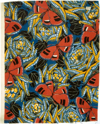 Stilize güller üzerinde kelebekler by Émile Alain Séguy