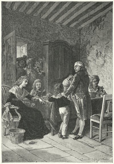 Louis XVI ve ailesi Tapınakta hapsedildi by Emile Antoine (after) Bayard
