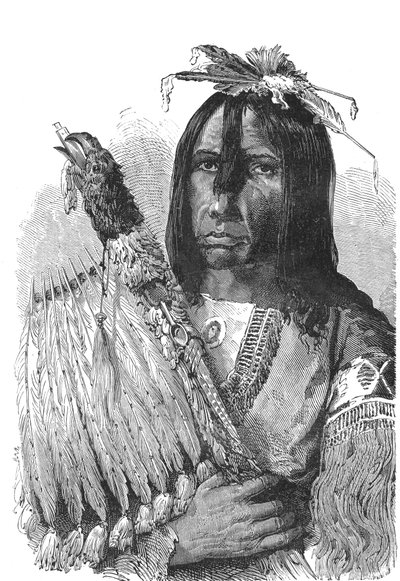 Amerika Birleşik Devletleri'nin Güneydoğusundan CREEKS Kızılderililerinin şefi. by Emile Antoine Bayard
