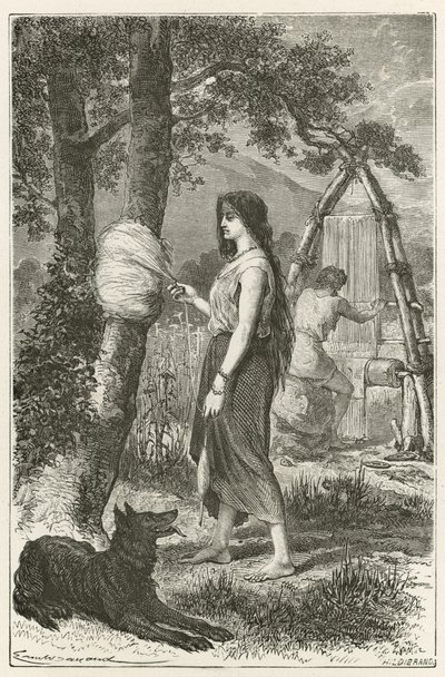 Le premier tisserand  by Emile Antoine Bayard