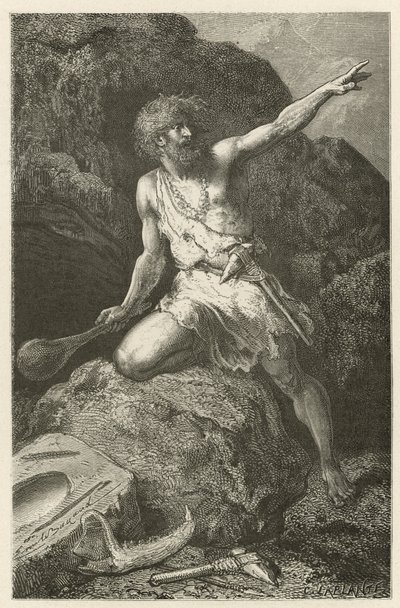Cilalı Taş Çağında Adam by Emile Antoine Bayard