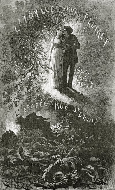 Marius ve Cosette, 19. Yüzyıl (bw gravür) by Emile Antoine Bayard