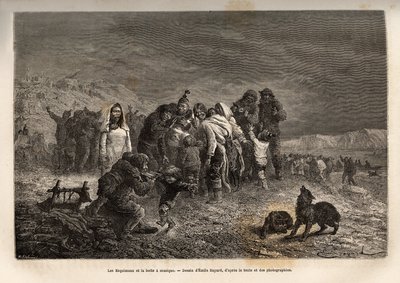 Eskimallerin Friedrichsthal (Grönland) civarında, Emile Bayard