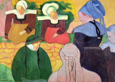 Duvardaki Breton Kadınlar by Emile Bernard