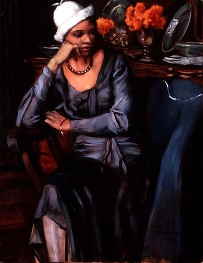 Cloche Şapkalı Negress (tuval üzerine yağlı boya) by Emile Bernard