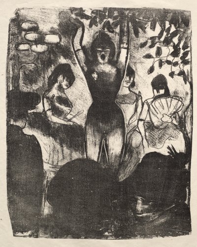Kafe-Konser'de şarkıcı by Emile Bernard