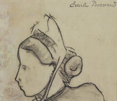 Breton Kadın Çalışması by Emile Bernard